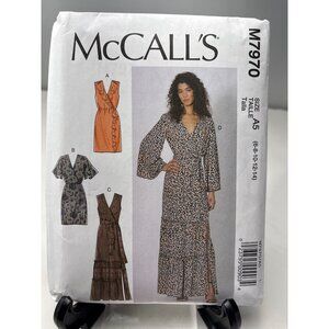 McCalls M7970 Womens Dress Sewing Pattern Size 6-8-10-12-14 Uncut